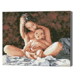 Мама и малыш, 40x50 см, алмазная мозаика QA202667