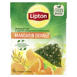 Lipton Nirvana зеленый чай Mandarine Orange, 20 пак.