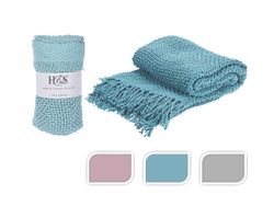 Плед 170Х130сm H&S вязанный, хлопок, 4цвета