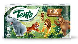 Туалетная бумага TENTO 3 слоя 17м*8 KIDS ANIMAL