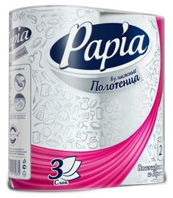 Papia бумажные полотенца, 2 рулона, 3 слоя