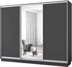 купить Шкаф Mobildor-Lux Раздвижные двери Fox из зеркала и ДСП (330x60x220В см) Антрацит в Кишинёве 