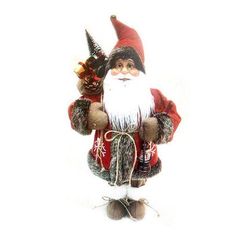 купить Новогодний декор Promstore 02535 Дед Мороз в красной шубе с елкой и подарками 30cm в Кишинёве 
