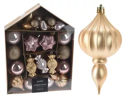 купить Новогодний декор Promstore 37790 Set decoratiuni pentru brad Bronze, 32buc, cutie в Кишинёве 