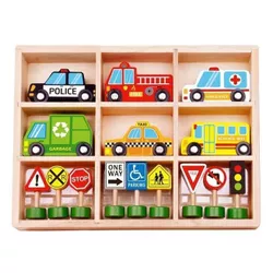 купить Машина Tooky Toy TKF050 Setul de lemn de joacă City, 57332 в Кишинёве 