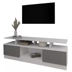 cumpără Comodă TV Smartex (16512) Т9 140cm TV Alb+Grafit în Chișinău 