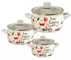 cumpără Set veselă Promstore 54177 Set cratite emailate Gourmet 3buc (2.4l, 3.3l, 5.7l) în Chișinău 