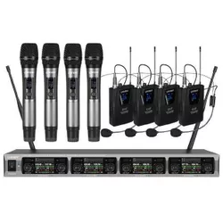 cumpără Microfon RBR BM-7078 HB Wireless UHF 4 Microfoane + 4 Headset în Chișinău 