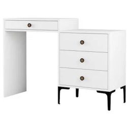 cumpără Măsuţa de toaletă Trendy Lizbon 556, Alb, 124x84x40cm (masa de machiaj) (GTR001465) în Chișinău 