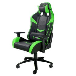 Gaming Chair Gamemax GCR08, Maximum load 150 kg, Headrest & Lumbar cushion, Black/Green