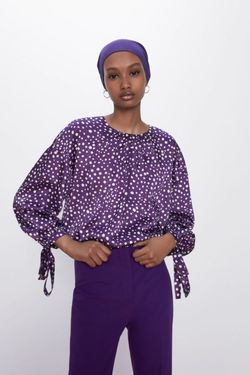 Блуза ZARA Фиолетовый в горошек 1165/051/611