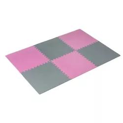 cumpără Echipament pentru yoga Thunder Covoras Puzzle mat, 6 piese (60x60x1cm) Grey-Pink în Chișinău 