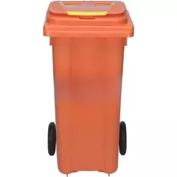 купить Урна для мусора Uniplast 37200 120 L pe roti (portocaliu) HE в Кишинёве 