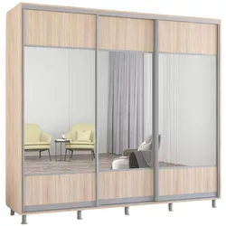 купить Шкаф Mobildor-Lux Aron uși glisante din PAL cu oglindă orizontal (240x60x220H cm) Sonoma в Кишинёве 