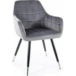 купить Стул Signal Nuxe velvet czarny/chrom stel. szary bl.14 в Кишинёве 