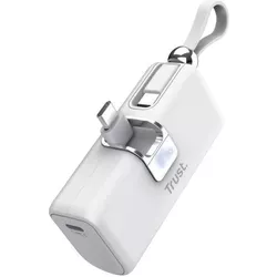 купить Аккумулятор внешний USB (Powerbank) Trust TR26105 PACTO Pocket powerbank, 5000mAh, LED display, White в Кишинёве 