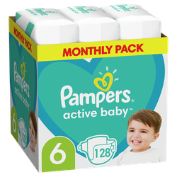 Подгузники Pampers Active Baby Box 6 (13-18 кг), 128 шт.