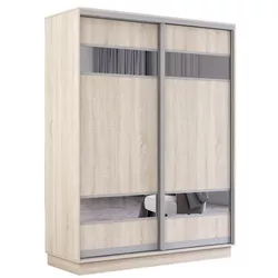 купить Шкаф Mobildor-Lux Fox uși glisante din PAL cu elemente din oglindă (160x60x220H cm) Sonoma в Кишинёве 