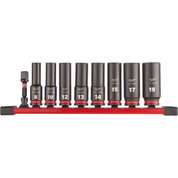 купить Набор головок, бит, насадок Milwaukee 4932480455 set chei tubulare de impact lungi, 3/8", 8-19mm, 9buc в Кишинёве 