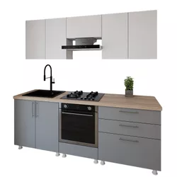 купить Мебель для кухни Smartex (30140) K4 220сm Alb+Grafit в Кишинёве 