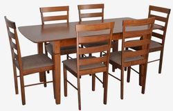 купить Комплект стол и стулья Evelin di Costacurta стол HV-27V Burnish Oak + 6 стульев GLORIA Burnish Oak/Ekea12 Dark Brown в Кишинёве 