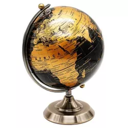 купить Глобус New World Glob cu harta politica a lumii, d=20cm, negru cu auriu (Gl.20.PVC_black) в Кишинёве 