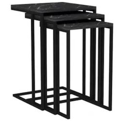 купить Журнальный столик Trendy Mermer Negru (3 bucati) (GTR000928) в Кишинёве 