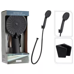 cumpără Set pentru duș Promstore 49686 Set dus Bathroom negru: para, furtun 1.5m, suport pentru para în Chișinău 