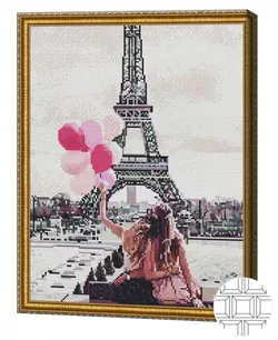 cumpără Tablou pe numere Art Gallery QB205707 Mozaic cu diamante patrate 40x50cm Primavara in Paris în Chișinău 