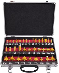 купить Набор головок, бит, насадок Hoteche 610113 35 фрез по дереву Ø6мм в Кишинёве 