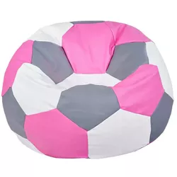 cumpără Fotoliu BeanBag BeanBag BM6099, Minge Ares din piele ecologică, L, roz, alb, gri în Chișinău 