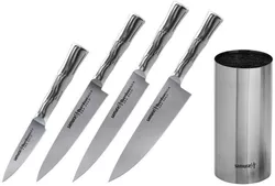 купить Набор ножей Samura BAMBOO Set 4 cutite + suport (SBA-05) в Кишинёве 