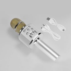 Karaoke Microphone  HOCO "BK3" Silver, Wireless