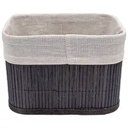 купить Короб для хранения H&S 48472.3 Cos 20x15x14cm, negru, cu captuseala, din bambus в Кишинёве 
