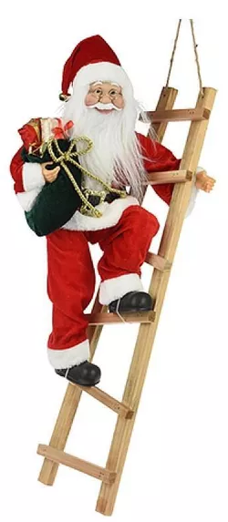 cumpără Decor de Crăciun și Anul Nou Promstore 27254 Mos Craciun pe scara cu sac verde, 65cm în Chișinău 