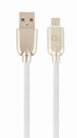 Blister Type-C /USB2.0, AM/CM,  2.0m, Cablexpert Premium Ruber White, CC-USB2R-AMCM-2M-W
