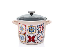 Кастрюля эмалированная Imperial 20cm, 5.1l, крышка стекло