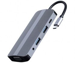Docking Station Gembird A-CM-COMBO8-02, USB 3.1, USB 2.0, HDMI, VGA, 3.5mm, SD/MicroSD, PD 87W