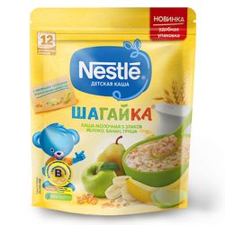Каша 5 злаков яблоко-груша-банан с молоком Nestle Шагайка, с 12 месяцев, 200г