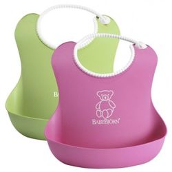 Комплект нагрудников BabyBjorn Soft Bib Pink/Green, 2 шт.