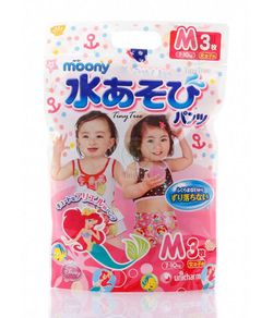 Трусики для плаванья Moony M (7-10 кг) для девочек 3 шт