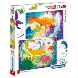 cumpără Puzzle Clementoni Puzzle 2x20 Funny Dinos (24755) în Chișinău 