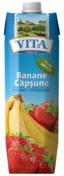 Vita nectar banan-capșuna 1 L
