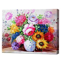 Ваза для цветов, 40x50 см, комбо-набор номеров + алмазная мозаика, YHDGJ70611