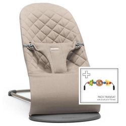 купить Детское кресло-качалка BabyBjorn 606017A Bliss Sand Grey, Bumbac cu bara de jucarii в Кишинёве 