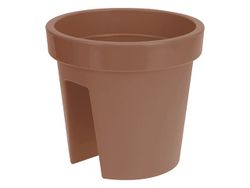 Вазон для цветов с выемкой на перила D28, H25cm, коричневый
