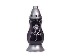 Candela sticla cu capac 26cm 40ore trandafir, neagra