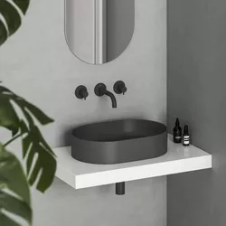 купить Раковина Ravak Ceramic Slim 550 O 55x37x12cm Anthracite XJX03155000 в Кишинёве 