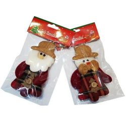 купить Новогодний декор Promstore 37382 Украшение елочное Nature Дед Мороз/Снеговик 12x8cm в Кишинёве 