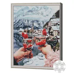 купить Картина по номерам Art Gallery QB205746 Mozaic cu diamante patrate 40x50cm Cocktailuri in munti в Кишинёве 